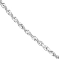 Olas d'Oro 22" Necklace - 14K White Gold 3.8mm Diamond Cut Rope Chain with Lobster Lock