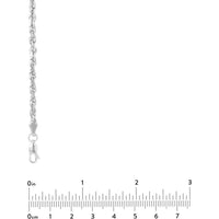 Olas d'Oro 22" Necklace - 14K White Gold 3.8mm Diamond Cut Rope Chain with Lobster Lock