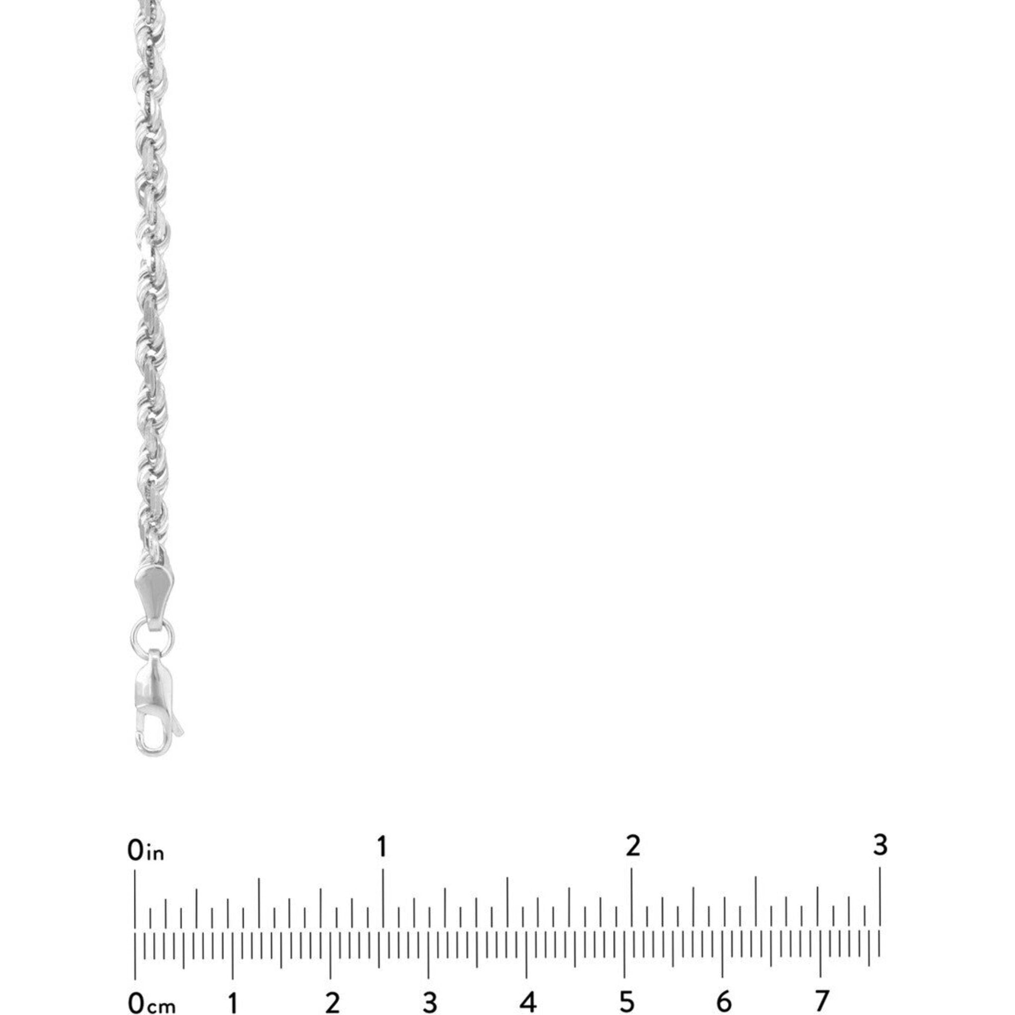Olas d'Oro 22" Necklace - 14K White Gold 3.8mm Diamond Cut Rope Chain with Lobster Lock