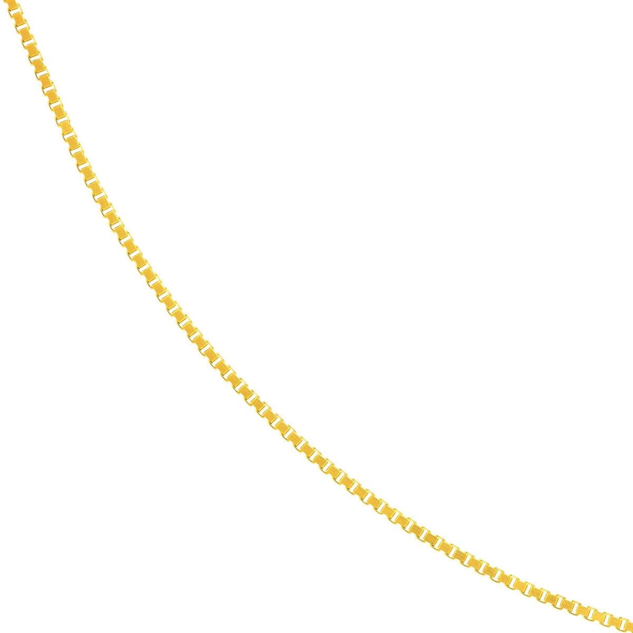 Olas d'Oro 22" Necklace - 14K Yellow Gold 0.73mm Box Chain with Lobster Lock
