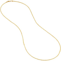 Olas d'Oro 22" Necklace - 14K Yellow Gold 1.8mm Diamond Cut Rope Chain with Lobster Lock