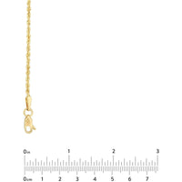 Olas d'Oro 22" Necklace - 14K Yellow Gold 1.8mm Diamond Cut Rope Chain with Lobster Lock