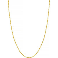 Olas d'Oro 22" Necklace - 14K Yellow Gold 2.15mm Diamond Cut Rope Chain with Lobster Lock