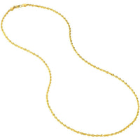 Olas d'Oro 22" Necklace - 14K Yellow Gold 2.15mm Diamond Cut Rope Chain with Lobster Lock