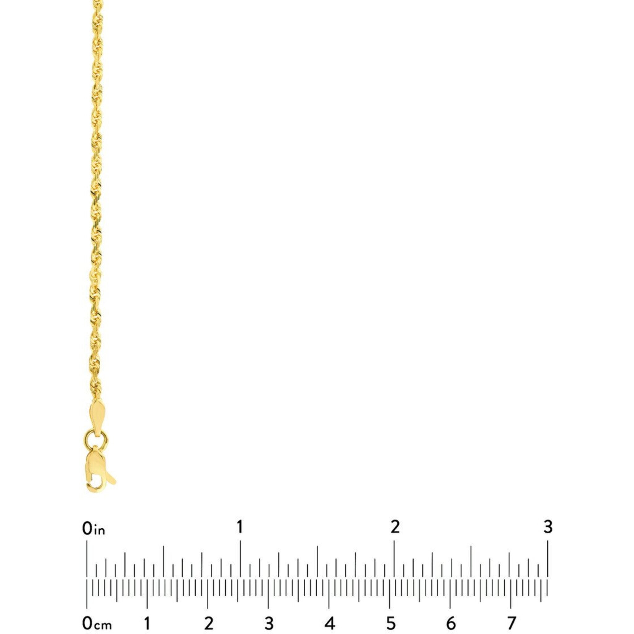 Olas d'Oro 22" Necklace - 14K Yellow Gold 2.15mm Diamond Cut Rope Chain with Lobster Lock