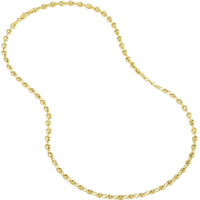 Olas d'Oro 22" Necklace - 14K Yellow Gold 3.7mm Puff Mariner Chain with Lobster Lock