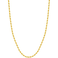 Olas d'Oro 22" Necklace - 14K Yellow Gold 3.8mm Diamond Cut Rope Chain with Lobster Lock