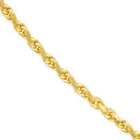 Olas d'Oro 22" Necklace - 14K Yellow Gold 3.8mm Diamond Cut Rope Chain with Lobster Lock