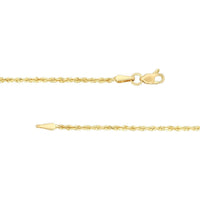 Olas d'Oro 24" Necklace - 10K Yellow Gold 1.8mm Diamond Cut Rope Chain with Lobster Lock