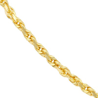 Olas d'Oro 24" Necklace - 10K Yellow Gold 4.4mm Diamond Cut Rope Chain with Lobster Lock
