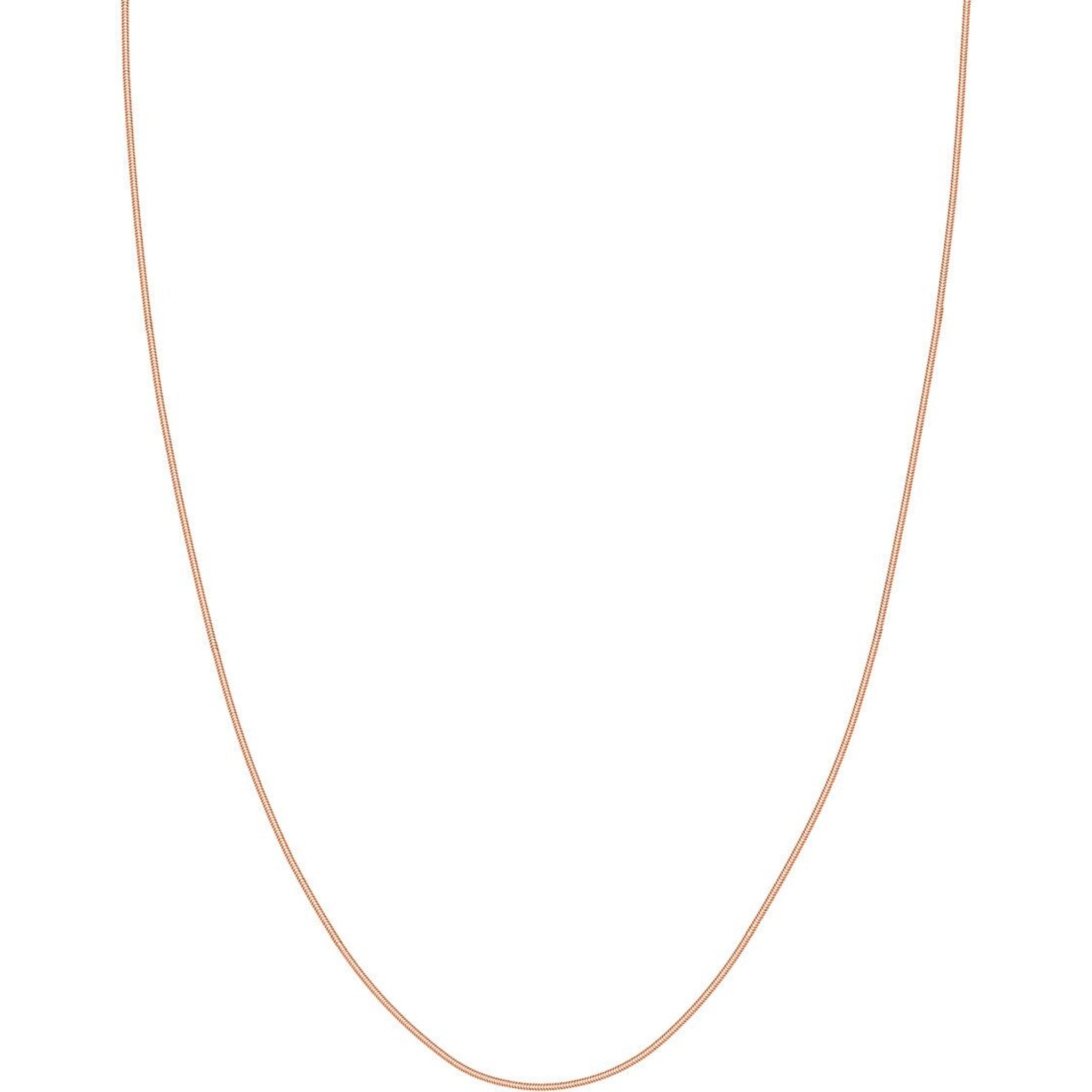 Olas d'Oro 24" Necklace - 14K Rose Gold 1mm Snake Chain with Lobster Lock