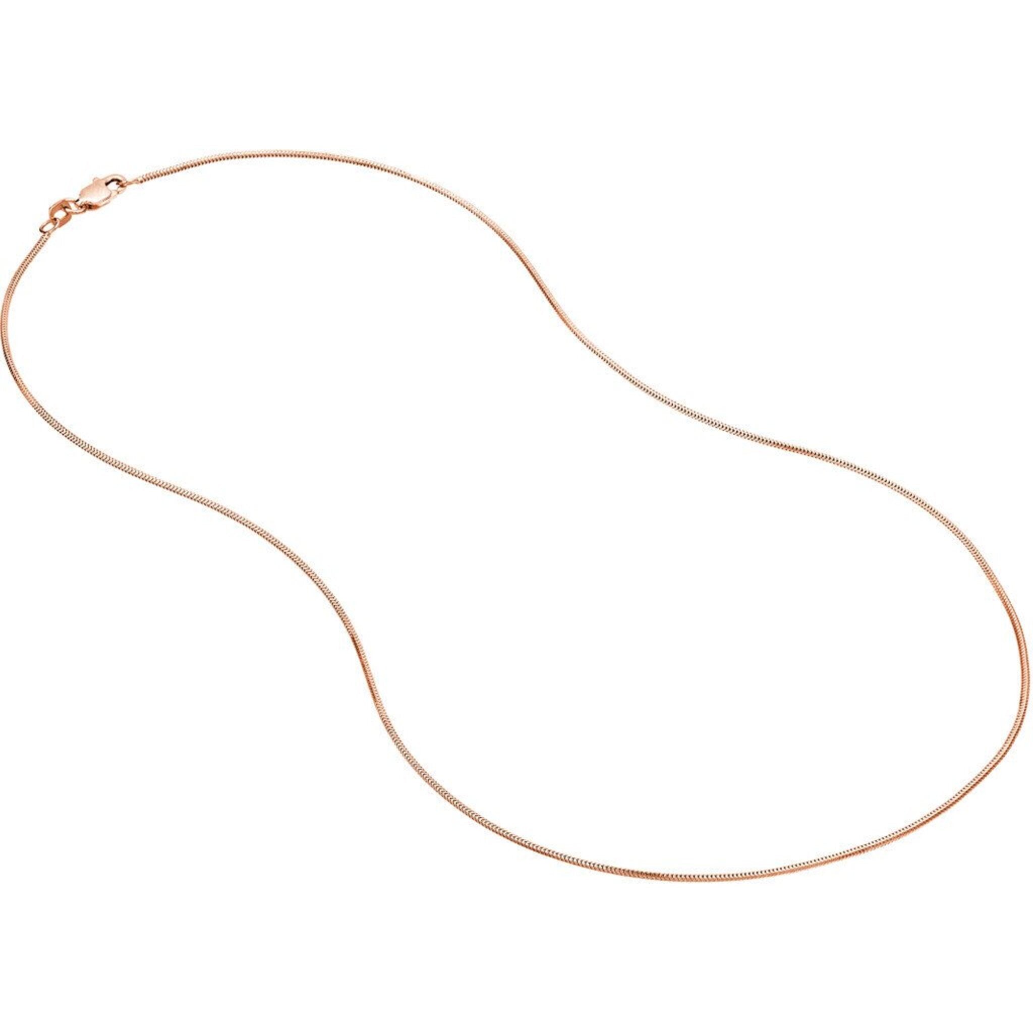 Olas d'Oro 24" Necklace - 14K Rose Gold 1mm Snake Chain with Lobster Lock