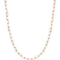 Olas d'Oro 24" Necklace - 14K Rose Gold 5.25mm Paper Clip Chain with Lobster Lock