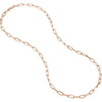 Olas d'Oro 24" Necklace - 14K Rose Gold 5.25mm Paper Clip Chain with Lobster Lock
