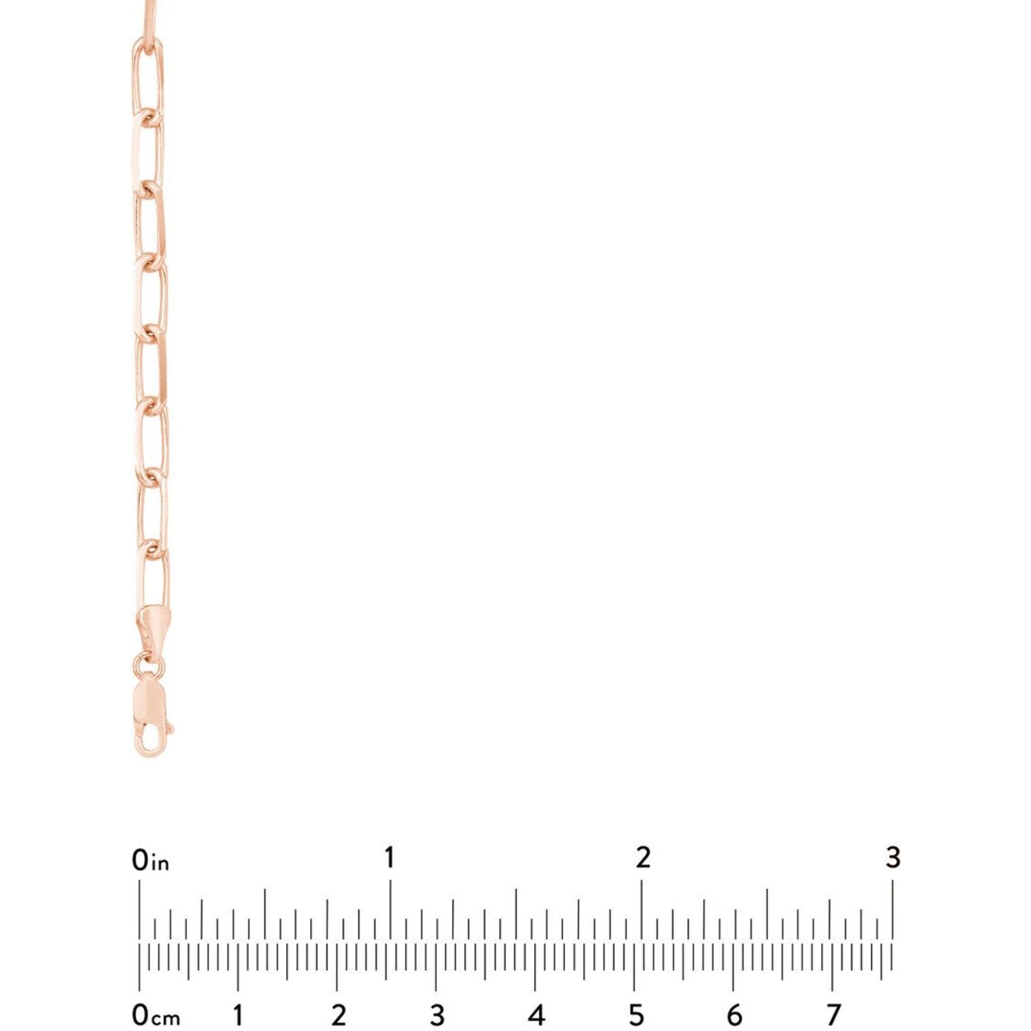 Olas d'Oro 24" Necklace - 14K Rose Gold 5.25mm Paper Clip Chain with Lobster Lock