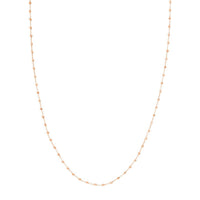 Olas d'Oro 24" Necklace - 14K Rose Gold Cable Chain with 2.5mm Diamond Cut Bead Stations