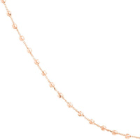 Olas d'Oro 24" Necklace - 14K Rose Gold Cable Chain with 2.5mm Diamond Cut Bead Stations