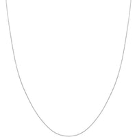 Olas d'Oro 24" Necklace - 14K White Gold 0.8mm Diamond Cut Cable Chain with Lobster Lock