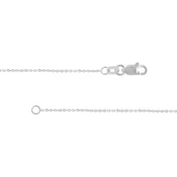 Olas d'Oro 24" Necklace - 14K White Gold 0.8mm Diamond Cut Cable Chain with Lobster Lock