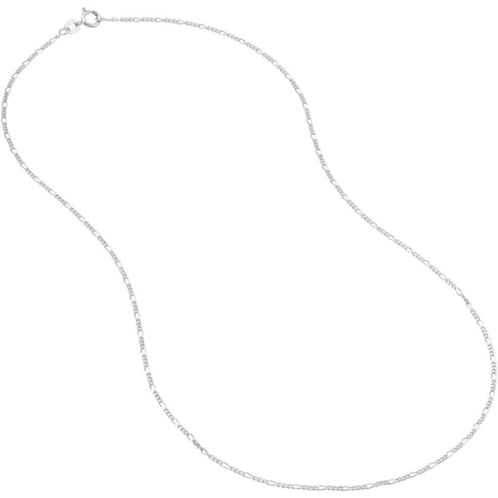 Olas d'Oro 24" Necklace - 14K White Gold 1.30mm Figaro Chain with Spring Ring