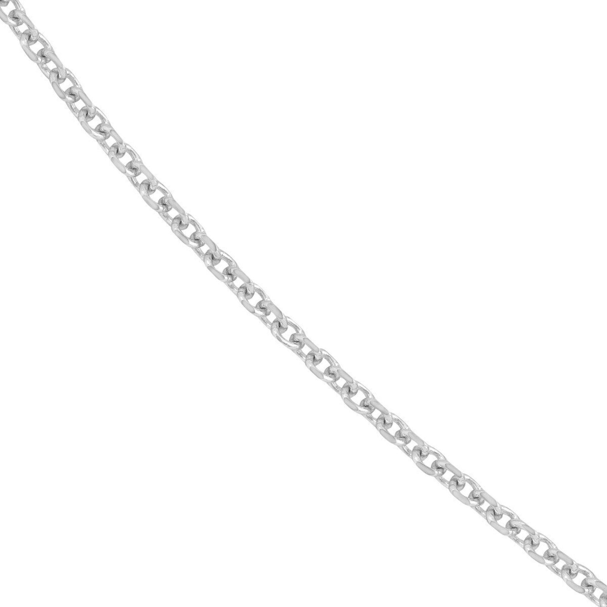 Olas d'Oro 24" Necklace - 14K White Gold 1.8mm Diamond Cut Cable Chain with Lobster Lock