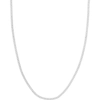 Olas d'Oro 24" Necklace - 14K White Gold 2.70mm Diamond Cut Open Curb with Lobster Lock