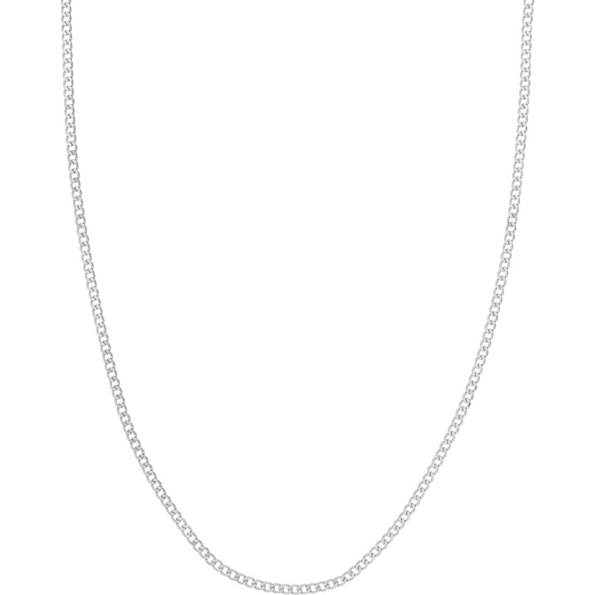 Olas d'Oro 24" Necklace - 14K White Gold 2.70mm Diamond Cut Open Curb with Lobster Lock