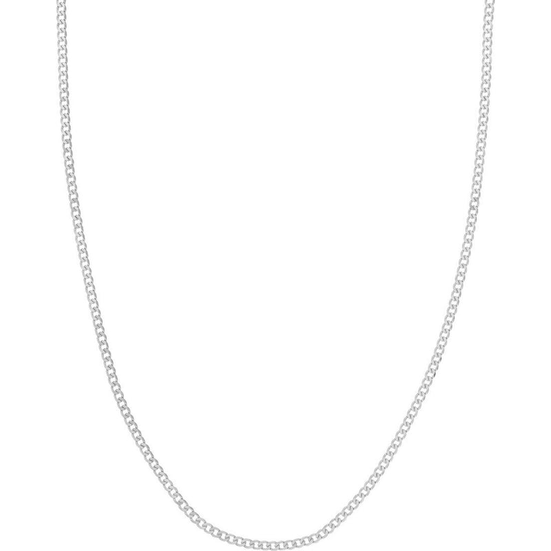 Olas d'Oro 24" Necklace - 14K White Gold 2.70mm Diamond Cut Open Curb with Lobster Lock