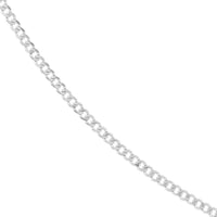 Olas d'Oro 24" Necklace - 14K White Gold 2.70mm Diamond Cut Open Curb with Lobster Lock