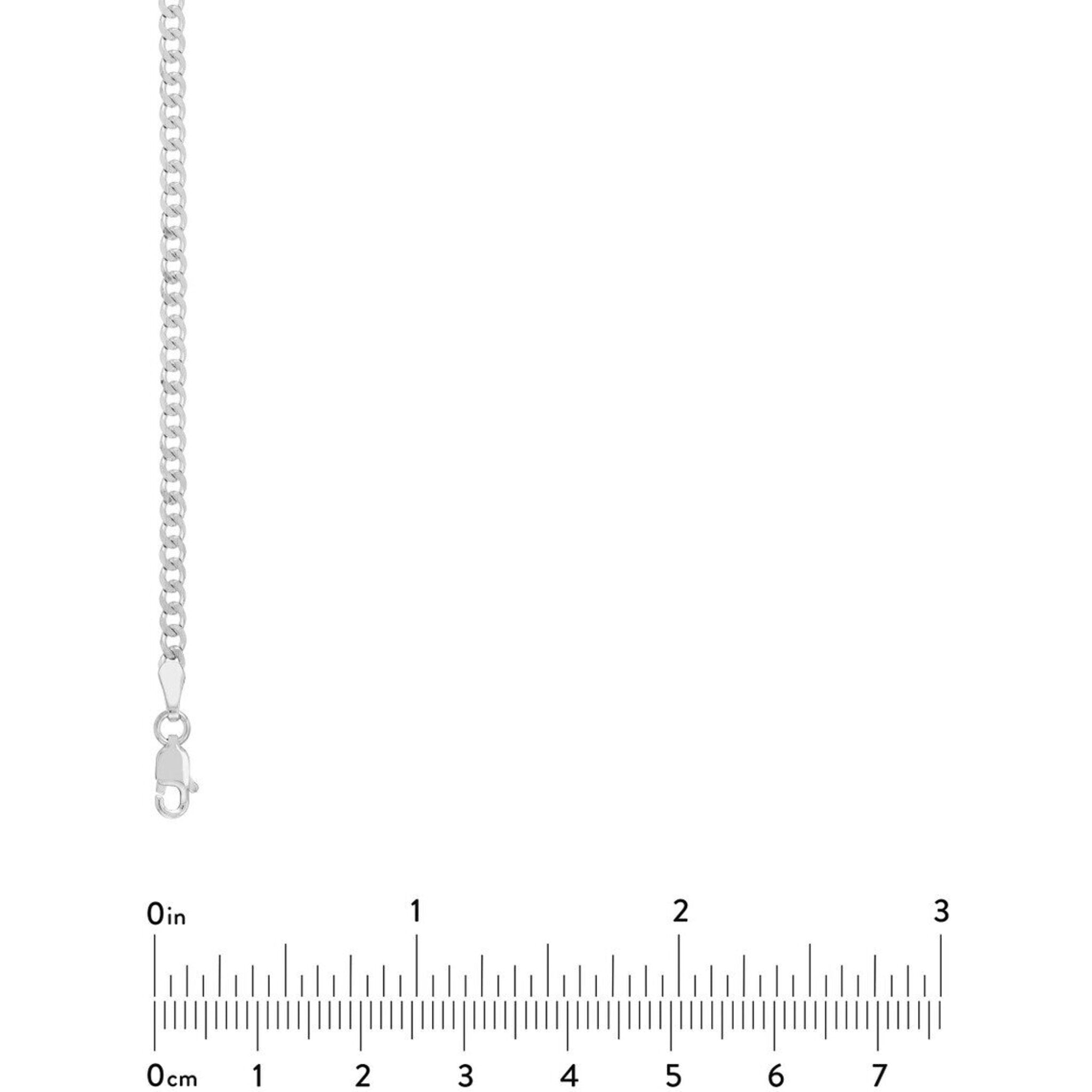 Olas d'Oro 24" Necklace - 14K White Gold 2.70mm Diamond Cut Open Curb with Lobster Lock
