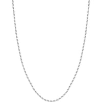 Olas d'Oro 24" Necklace - 14K White Gold 2.7mm Diamond Cut Rope Chain with Lobster Lock