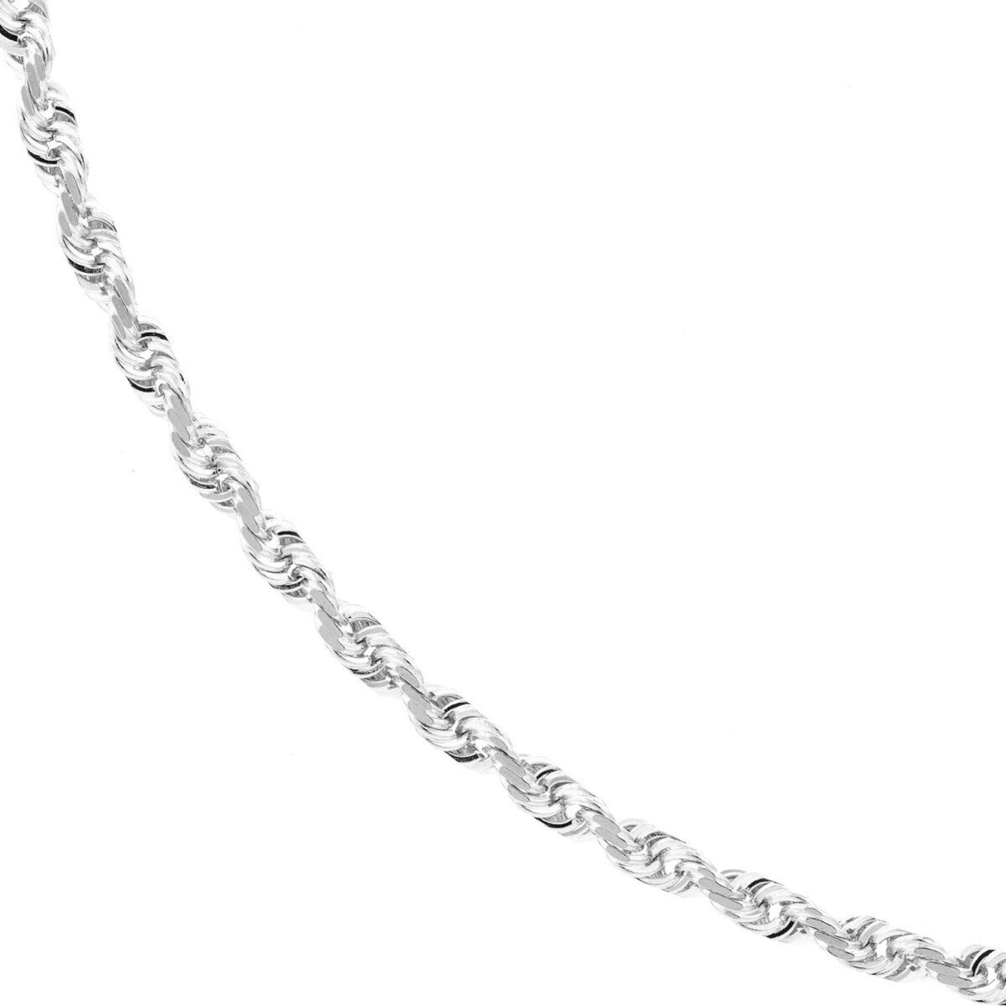 Olas d'Oro 24" Necklace - 14K White Gold 2.7mm Diamond Cut Rope Chain with Lobster Lock