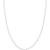 Olas d'Oro 24" Necklace - 14K White Gold 3.1mm Paper Clip Chain with Lobster Lock
