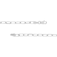 Olas d'Oro 24" Necklace - 14K White Gold 3.1mm Paper Clip Chain with Lobster Lock