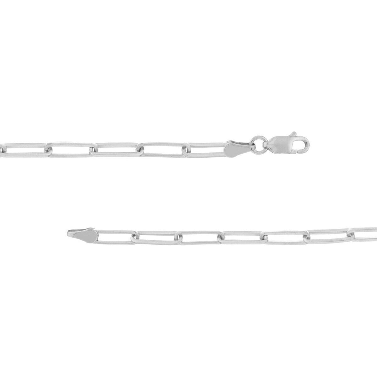 Olas d'Oro 24" Necklace - 14K White Gold 3.80mm Designer Long Link Chain
