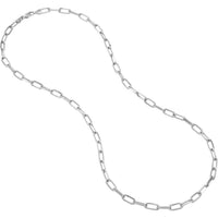 Olas d'Oro 24" Necklace - 14K White Gold 5.25mm Paper Clip Chain with Lobster Lock