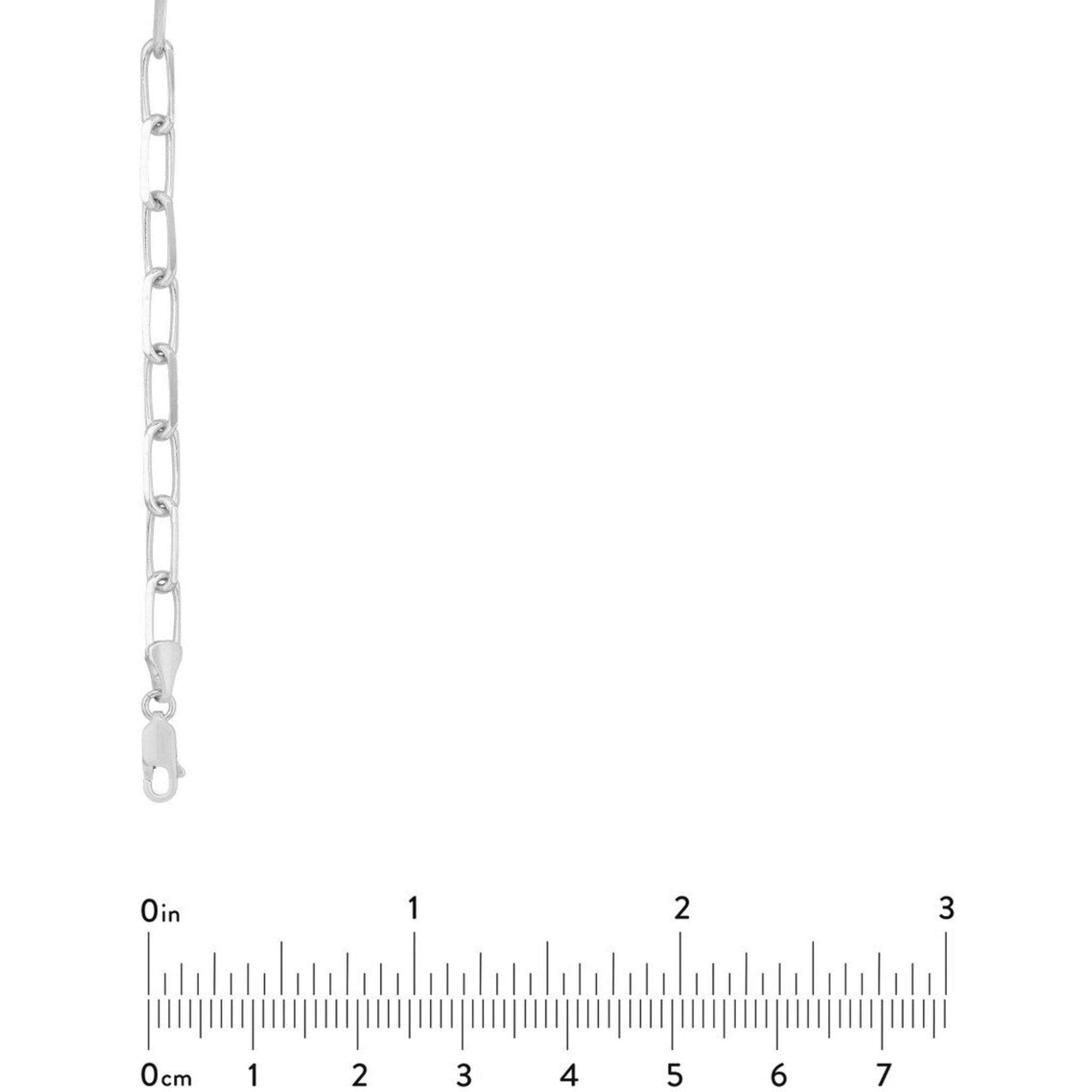 Olas d'Oro 24" Necklace - 14K White Gold 5.25mm Paper Clip Chain with Lobster Lock