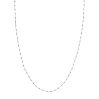 Olas d'Oro 24" Necklace - 14K White Gold Cable Chain with 2.5mm Diamond Cut Bead Stations