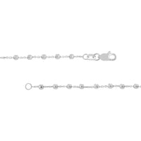Olas d'Oro 24" Necklace - 14K White Gold Cable Chain with 2.5mm Diamond Cut Bead Stations