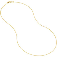 Olas d'Oro 24" Necklace - 14K Yellow Gold 0.8mm Diamond Cut Cable Chain with Lobster Lock