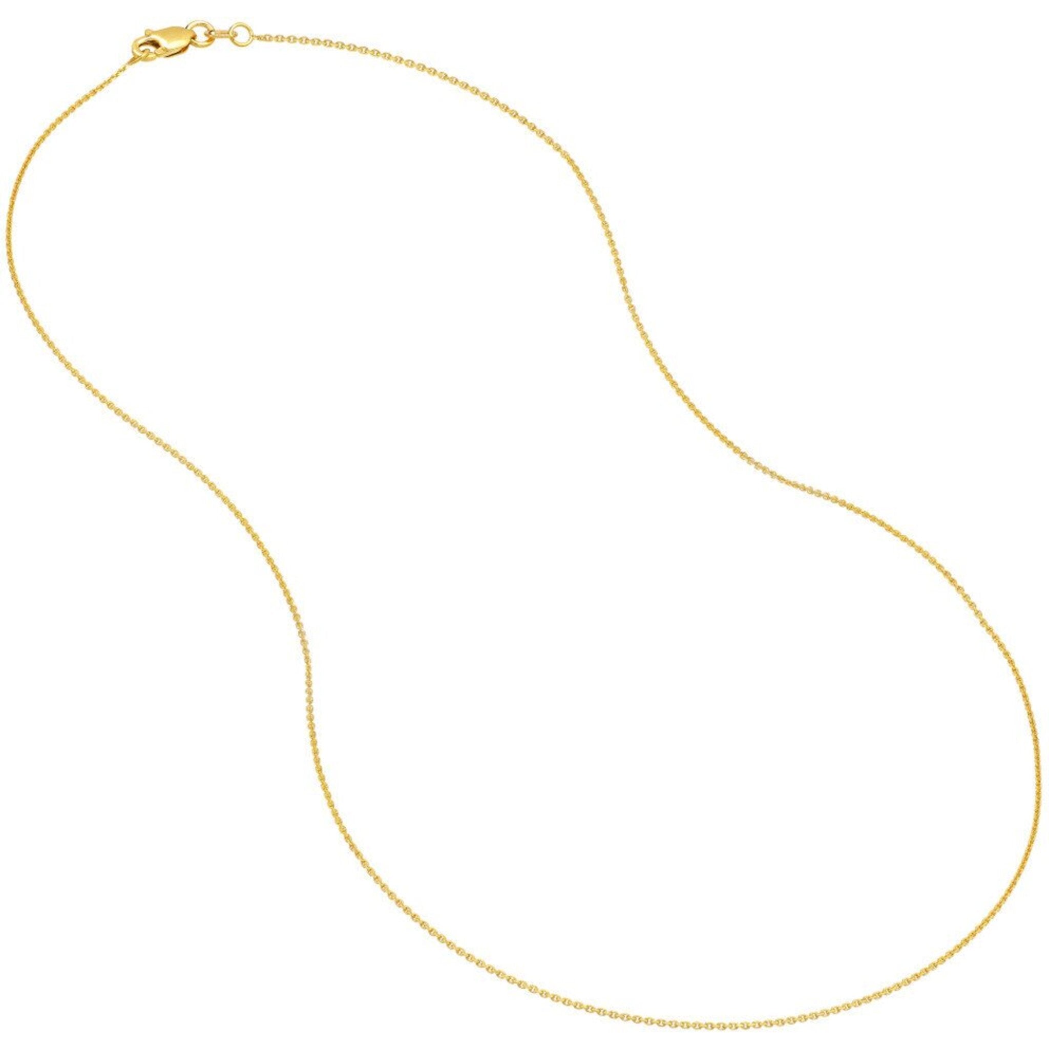 Olas d'Oro 24" Necklace - 14K Yellow Gold 0.8mm Diamond Cut Cable Chain with Lobster Lock