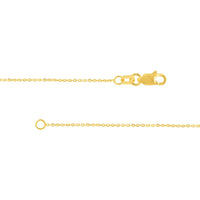 Olas d'Oro 24" Necklace - 14K Yellow Gold 0.8mm Diamond Cut Cable Chain with Lobster Lock