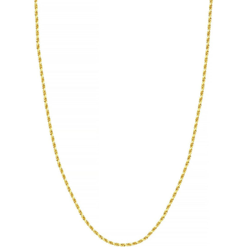 Olas d'Oro 24" Necklace - 14K Yellow Gold 2.15mm Diamond Cut Rope Chain with Lobster Lock