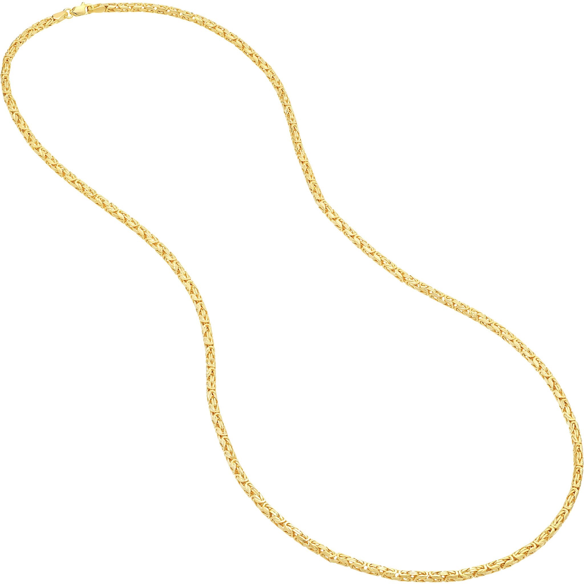 Olas d'Oro 24" Necklace - 14K Yellow Gold 2.7mm Square Beveled Byzantine Chain