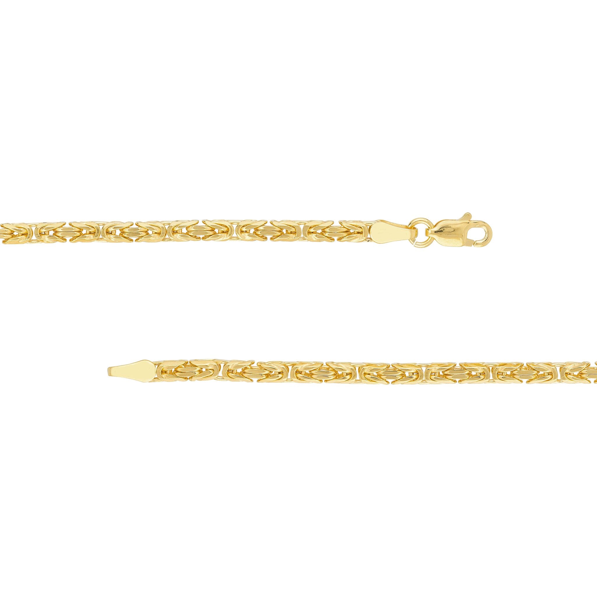 Olas d'Oro 24" Necklace - 14K Yellow Gold 2.7mm Square Beveled Byzantine Chain