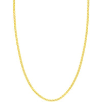 Olas d'Oro 24" Necklace - 14K Yellow Gold 3.95mm Solid Round Box Chain with Lobster Lock