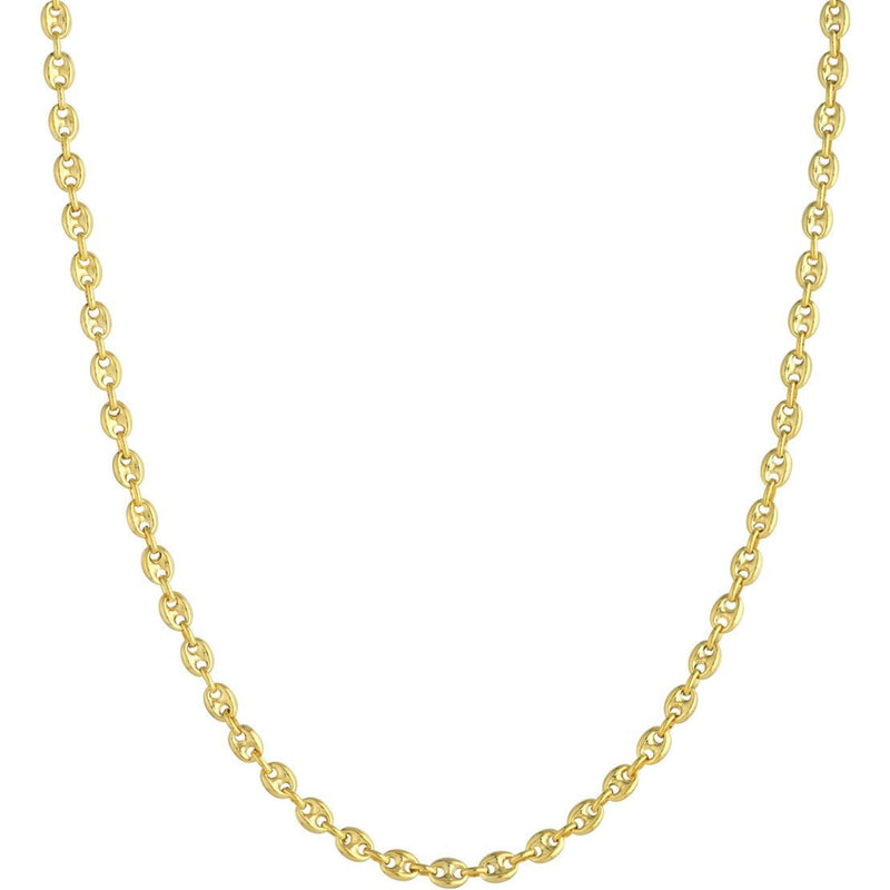 Olas d'Oro 24" Necklace - 14K Yellow Gold 4.5mm Puff Mariner Chain with Lobster Lock