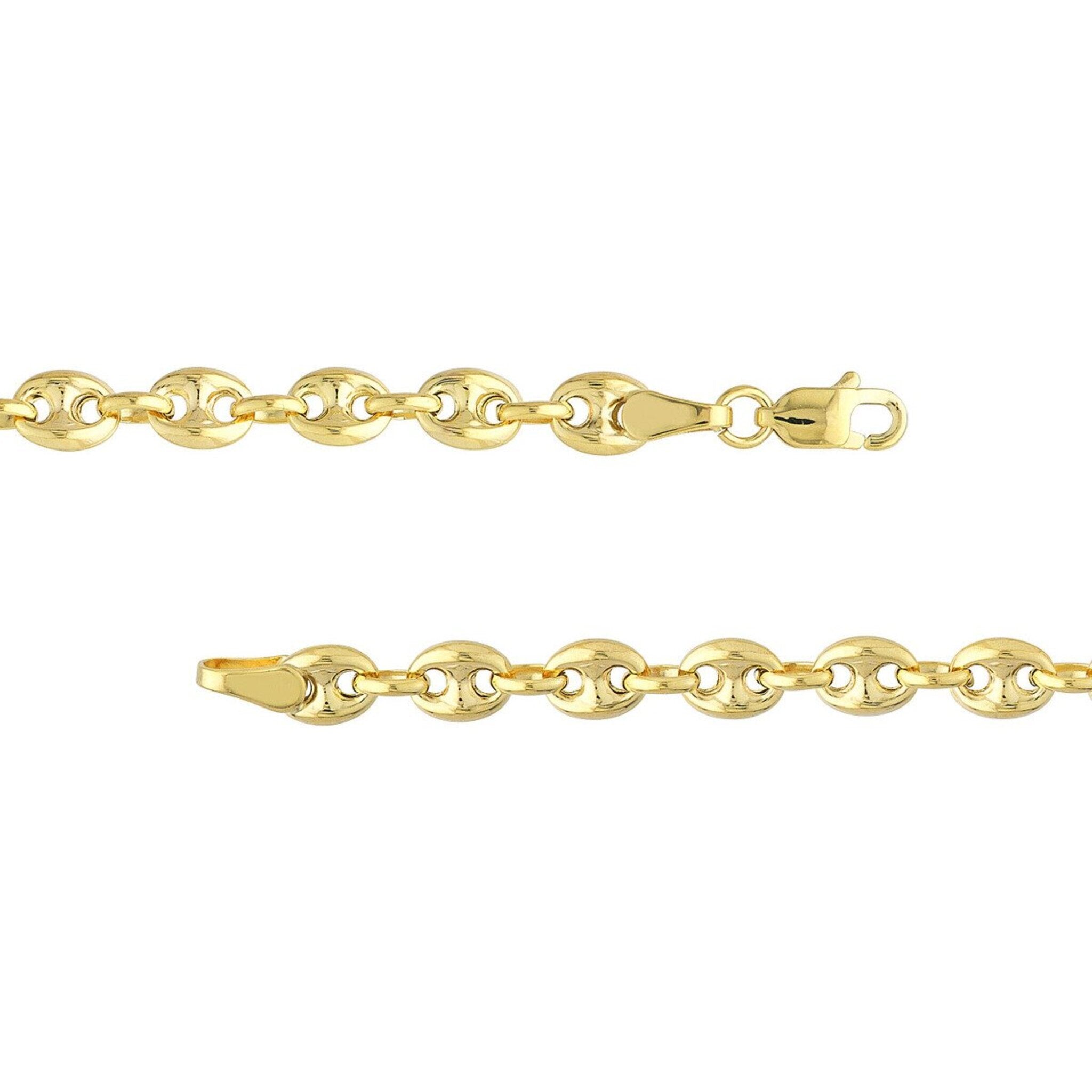 Olas d'Oro 24" Necklace - 14K Yellow Gold 4.5mm Puff Mariner Chain with Lobster Lock