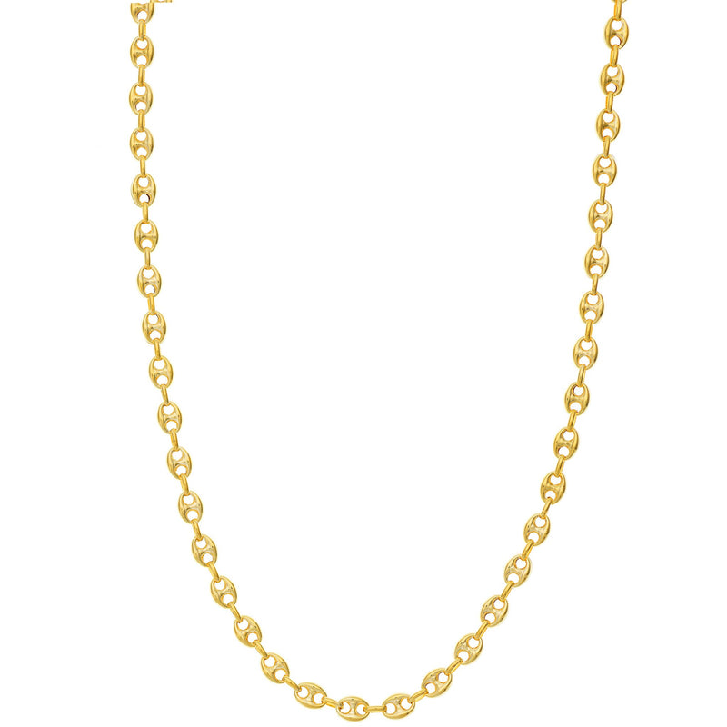Olas d'Oro 24" Necklace - 14K Yellow Gold 6.7mm Hollow Puff Mariner Chain