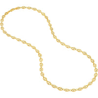 Olas d'Oro 24" Necklace - 14K Yellow Gold 6.7mm Hollow Puff Mariner Chain